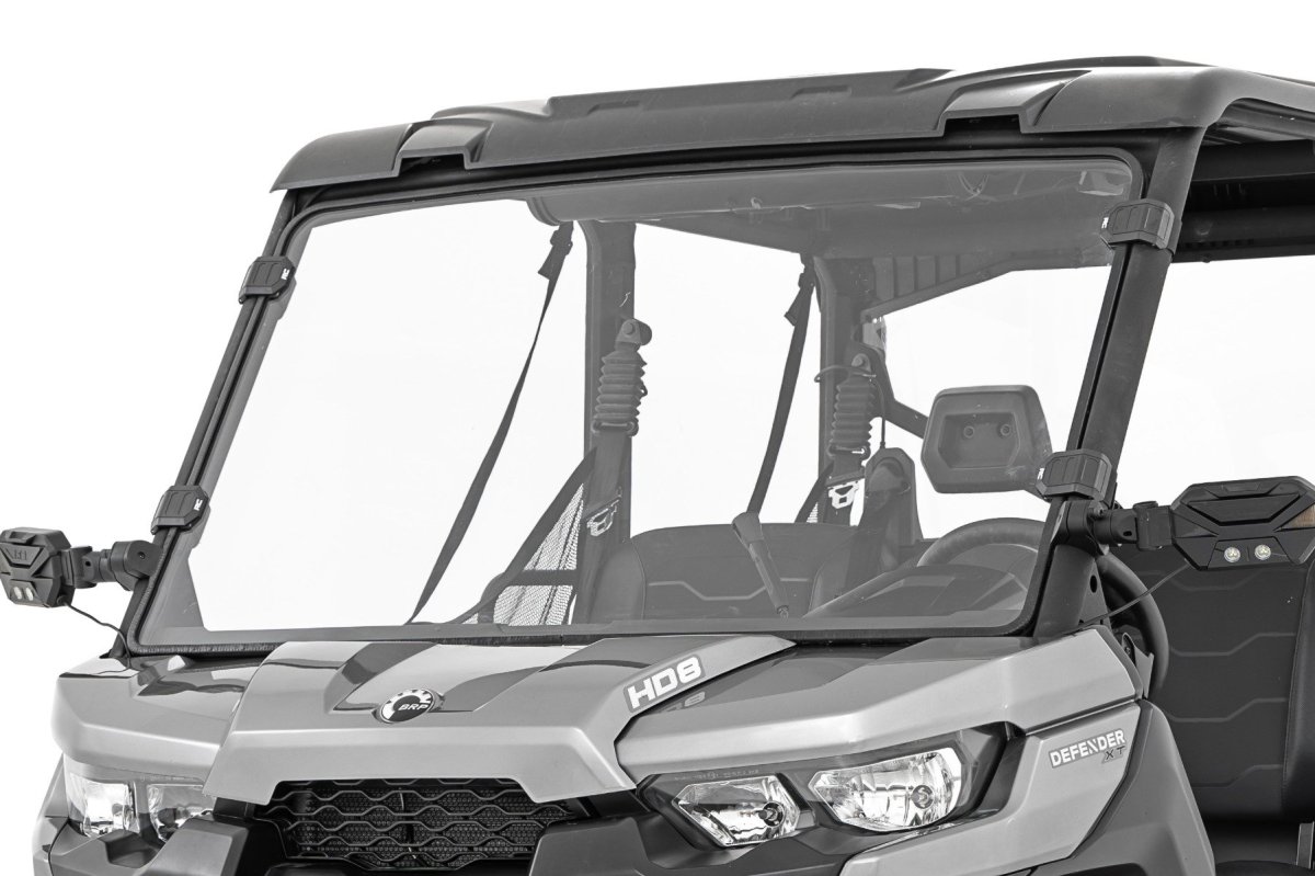 Can-Am Defender MAX HD10 Lone Star Full Windshield - Rough Country - Scratch Resistant - '18-'23